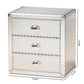 Armel French Industrial Silver Metal 3-Drawer Nightstand FredCo