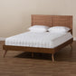 Artemis Mid-Century Modern Walnut Brown Finished Wood Queen Size Platform Bed FredCo