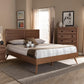 Artemis Mid-Century Modern Walnut Brown Finished Wood Queen Size Platform Bed FredCo