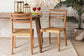 Arthur Mid-Century Modern Walnut Brown Finished Wood and Natural Rattan 2-Piece Dining Chair Set FredCo