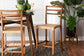 Arthur Mid-Century Modern Walnut Brown Finished Wood and Natural Rattan Counter Stool FredCo