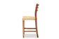 Arthur Mid-Century Modern Walnut Brown Finished Wood and Natural Rattan Counter Stool FredCo