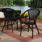Artus Classic French Indoor and Outdoor Black Bamboo Style Stackable Bistro Dining Chair Set of 2 FredCo