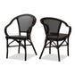 Artus Classic French Indoor and Outdoor Black Bamboo Style Stackable Bistro Dining Chair Set of 2 FredCo