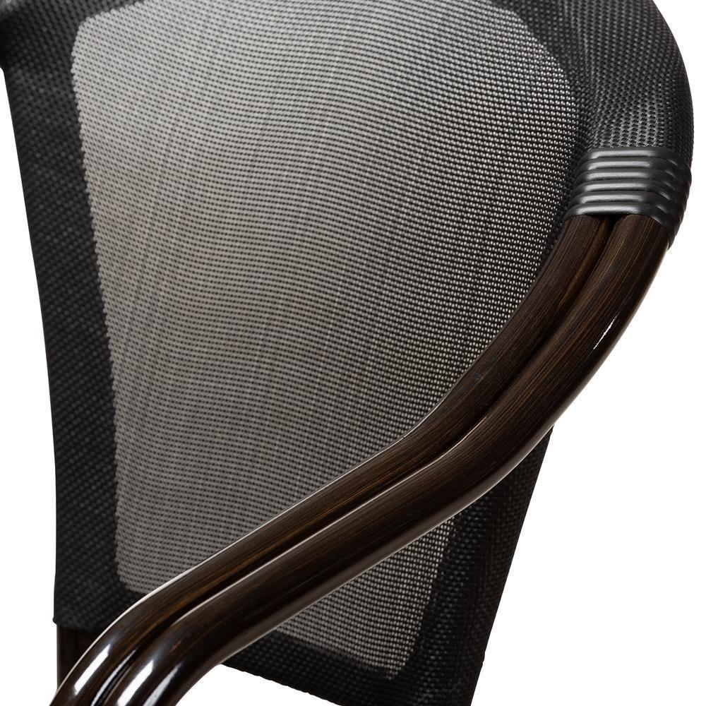 Artus Classic French Indoor and Outdoor Black Bamboo Style Stackable Bistro Dining Chair Set of 2 FredCo