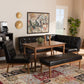 Arvid Mid-Century Modern Dark Brown Faux Upholstered Leather 5-Piece Wood Dining Nook Set FredCo