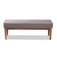 Arvid Mid-Century Modern Gray Fabric Upholstered Wood Dining Bench FredCo