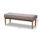 Arvid Mid-Century Modern Gray Fabric Upholstered Wood Dining Bench FredCo