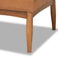 Arvid Mid-Century Modern Tan Faux Leather Upholstered and Walnut Brown Finished Wood 2-Piece Dining Corner Sofa Bench FredCo
