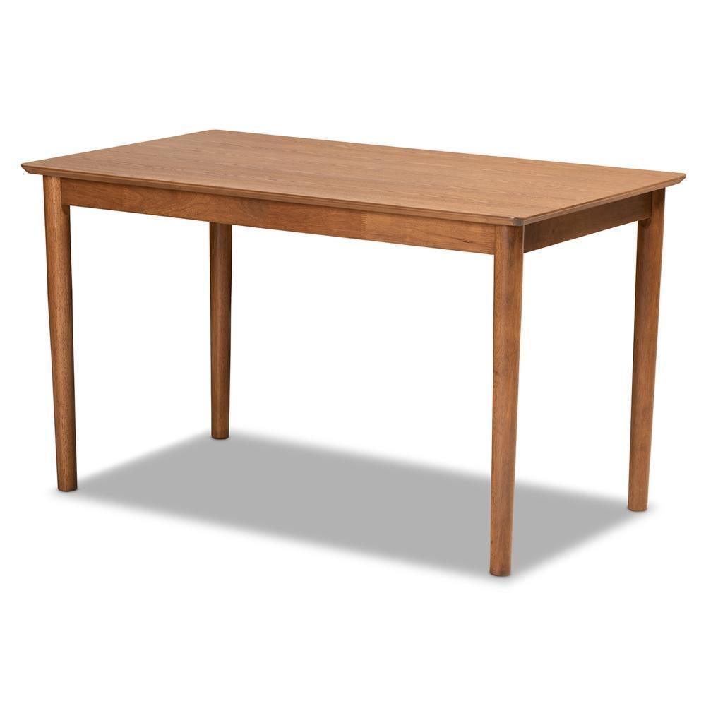 Arvid Mid-Century Modern Tan Faux Leather Upholstered and Walnut Brown Finished Wood 4-Piece Dining Nook Set FredCo