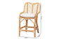 Arween Modern Bohemian Natural Brown Rattan Counter Stool FredCo