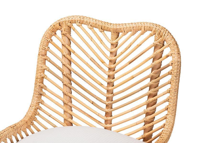 Arween Modern Bohemian Natural Brown Rattan Dining Chair FredCo