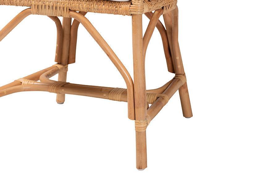 Arween Modern Bohemian Natural Brown Rattan Dining Chair FredCo