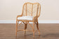 Arween Modern Bohemian Natural Brown Rattan Dining Chair FredCo
