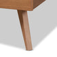 Asami Mid-Century Modern Walnut Brown Finished Wood and Synthetic Rattan Full Size Platform Bed FredCo