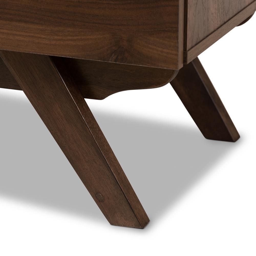 Ashfield Mid-Century Modern Walnut Brown Finished Wood 3-Drawer Sideboard FredCo