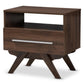 Ashfield Mid-Century Modern Walnut Brown Finished Wood Nightstand FredCo