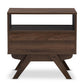 Ashfield Mid-Century Modern Walnut Brown Finished Wood Nightstand FredCo