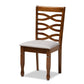 Aspen Modern and Contemporary Grey Fabric Upholstered and Walnut Brown Finished Wood 5-Piece Dining Set FredCo
