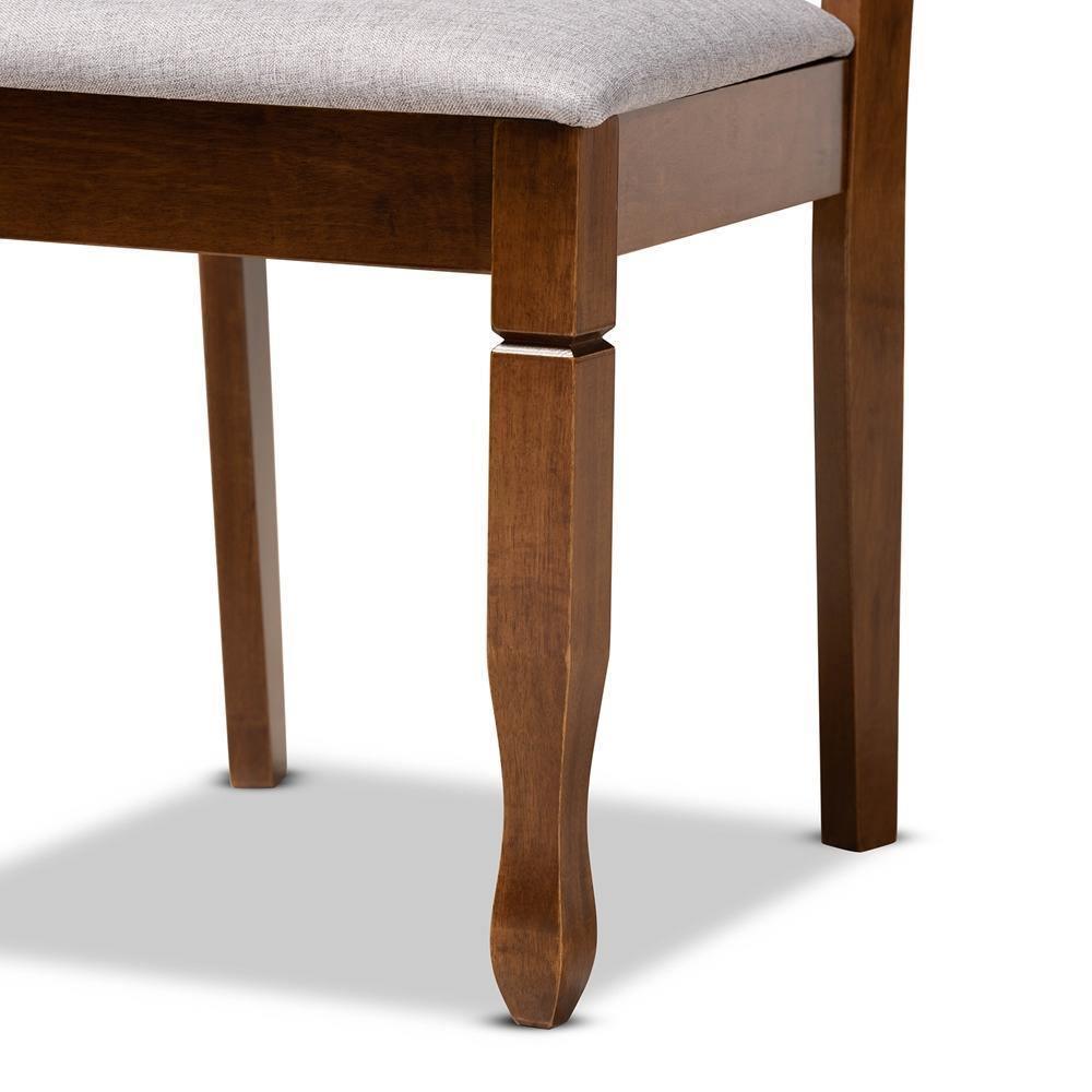 Aspen Modern and Contemporary Grey Fabric Upholstered and Walnut Brown Finished Wood 5-Piece Dining Set FredCo
