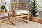 Aster Modern Bohemian Natural Brown Rattan Armchair FredCo