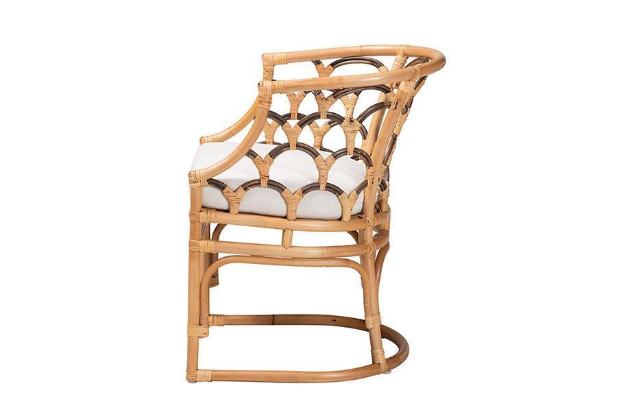 Aster Modern Bohemian Natural Brown Rattan Armchair FredCo