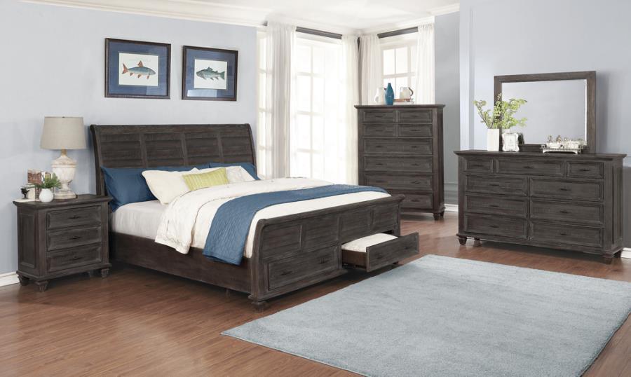 Atascadero 5-piece Queen Storage Bedroom Set Weathered Carbon Coaster FredCo