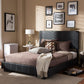 Atlas Modern and Contemporary Black Faux Leather Full Size Platform Bed FredCo