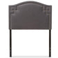 Aubrey Modern and Contemporary Dark Grey Fabric Upholstered Twin Size Headboard FredCo