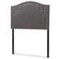 Aubrey Modern and Contemporary Dark Grey Fabric Upholstered Twin Size Headboard FredCo
