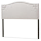 Aubrey Modern and Contemporary Greyish Beige Fabric Upholstered Queen Size Headboard FredCo