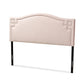 Aubrey Modern and Contemporary Light Pink Velvet Fabric Upholstered Full Size Headboard FredCo