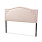 Aubrey Modern and Contemporary Light Pink Velvet Fabric Upholstered King Size Headboard FredCo