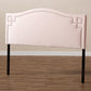Aubrey Modern and Contemporary Light Pink Velvet Fabric Upholstered King Size Headboard FredCo
