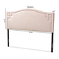 Aubrey Modern and Contemporary Light Pink Velvet Fabric Upholstered King Size Headboard FredCo