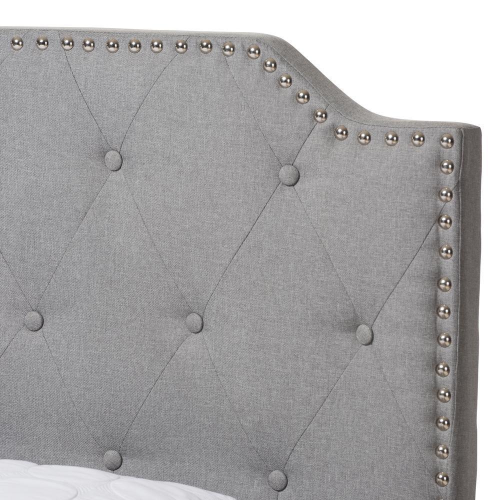 Aubrianne Modern and Contemporary Grey Fabric Upholstered Queen Storage Bed FredCo