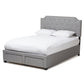 Aubrianne Modern and Contemporary Grey Fabric Upholstered Queen Storage Bed FredCo