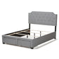 Aubrianne Modern and Contemporary Grey Fabric Upholstered Queen Storage Bed FredCo