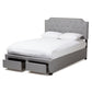 Aubrianne Modern and Contemporary Grey Fabric Upholstered Queen Storage Bed FredCo