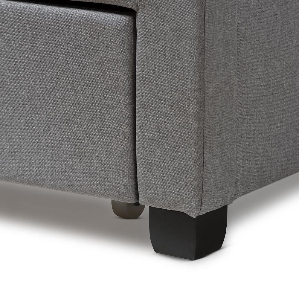 Aubrianne Modern and Contemporary Grey Fabric Upholstered Queen Storage Bed FredCo