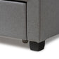 Aubrianne Modern and Contemporary Grey Fabric Upholstered Queen Storage Bed FredCo