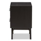 Auburn Mid-Century Modern Espresso Brown Finished Wood 2-Drawer Nightstand FredCo