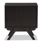 Auburn Mid-Century Modern Espresso Brown Finished Wood 2-Drawer Nightstand FredCo