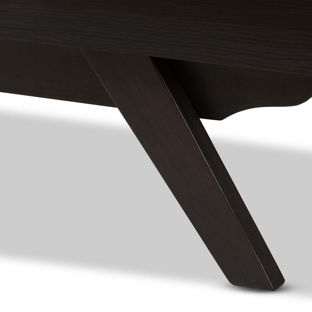 Auburn Mid-Century Modern Espresso Brown Finished Wood 6-Drawer Dresser FredCo