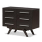 Auburn Mid-Century Modern Espresso Brown Finished Wood 6-Drawer Dresser FredCo