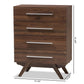 Auburn Mid-Century Modern Walnut Brown Finished Wood 4-Drawer Chest FredCo