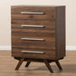 Auburn Mid-Century Modern Walnut Brown Finished Wood 4-Drawer Chest FredCo