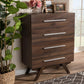 Auburn Mid-Century Modern Walnut Brown Finished Wood 4-Drawer Chest FredCo