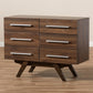 Auburn Mid-Century Modern Walnut Brown Finished Wood 6-Drawer Dresser FredCo