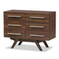 Auburn Mid-Century Modern Walnut Brown Finished Wood 6-Drawer Dresser FredCo